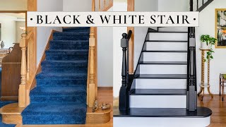 Painting our Stair Black amp White  Stair Reno Pt 2 [upl. by Erdah561]