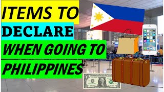 ITEMS TO DECLARE WHEN TRAVELING TO PHILIPPINES PROHIBITED ITEMS COMMERCIAL QUANTITIES AND CURRENCY [upl. by Nicola]