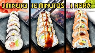 1 Min vs 10 Min vs 1 hora SUSHI 🍣 [upl. by Enimzaj226]