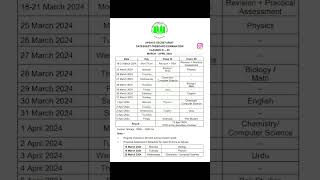 11th amp 12th APS Preboard Date sheet  2024 board exams fbise aps [upl. by Amethist260]