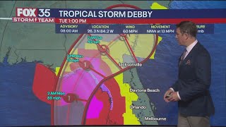 Tropical Storm Debby to become hurricane before Florida landfall [upl. by Klusek]