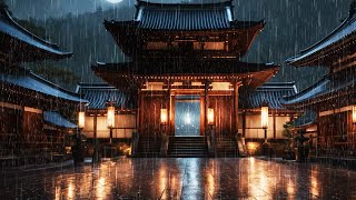 Refreshing sound of heavy rain falling on the temple [upl. by Amat]