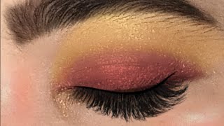 red eye makeup red and goldmakeup tutorialtutorial video [upl. by Rosati]