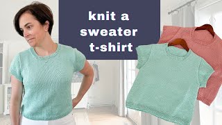 How to Knit a Classic Sweater TShirt  Brightbay Tee Knitting Pattern  Tutorial [upl. by Symon]