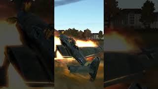 Stuka plane gets set on fire and crashes shorts airplane crash [upl. by Rezeile]