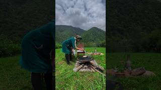 From the mountains of our village to our kitchen We cooked Makhara 😍😍 nature villagelife [upl. by Aneleairam309]