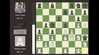 Eline Roebers VS Erwin L Ami 2023tatasteelchesschallengers ROUND 02 [upl. by Warms]