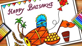 Baisakhi Drawing  Baisakhi Drawing Easy  Baisakhi Festival Drawing  Easy Lohri Festival Drawing [upl. by Jaela369]