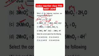 redox reaction class 11th II NEET 2019 II disproportionation reaction [upl. by Kruter]