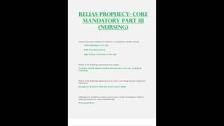 Relias Prophecy Core Mandatory Part III Nursing Latest 2023 2024 All Correct amp Verified 100 [upl. by Ellebyam]