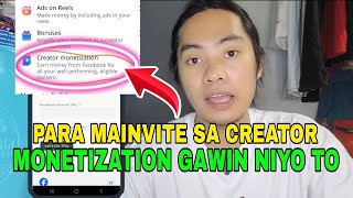 PARA MAINVITE SA CREATOR MONETIZATION GAWIN NIYO TO [upl. by Nitnilc]