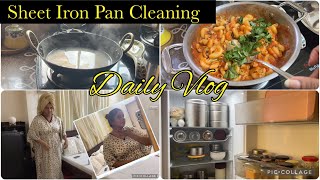 కొత్తగా తెచ్చిన Iron Pan cleaning  Fridgeని సర్ధుకున్నాను । Red sauce pasta  me timeteluguvlogs [upl. by Salangi]