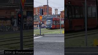 Red Tram Arrive 📍 shortsvideo tramlink tram train tramtrain suomi rautarunnari [upl. by Anirdnaxela]