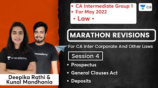 Marathon Revisions For CA Inter Corporate amp Other Laws Session 4  Deepika Rathi amp Kunal Mandhania [upl. by Notsirk]