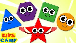 Learn Shapes for Kids with Circle Square Triangle  Fun Learning Videos  kidscamp [upl. by Notluf]