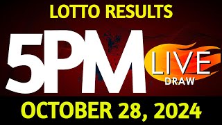 Lotto Result Today 500 pm draw October 28 2024 Monday PCSO LIVE [upl. by Ellerahc997]