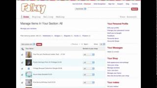 Folksy shop sections screencast [upl. by Newra]