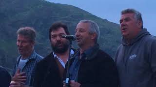 Port Isaac’s Fisherman’s singing Little Eyes with the cast of Fisherman’s Friends the movie 2018 [upl. by Tichon]