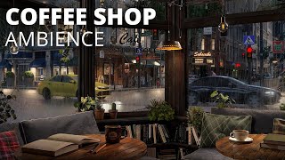 Cozy Coffee Shop Corner with Gentle Rain and Ambience Sounds  Immersive Ambience  for Studying [upl. by Just]