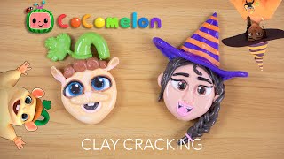 cocomelon Appleberry and jelly bean hamster halloween clay cracking 코코멜론 선생님 애플베리 젤리빈 햄스터 할로윈 점토 부수기 [upl. by Haya]