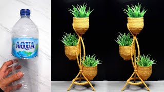 Plastic Bottle Flower Vase DIY Ideas  Home Decor  Ide Kreatif Rak dari Botol Plastik Bekas [upl. by Caz]