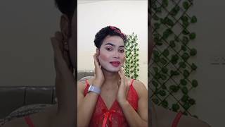 Red Lipstick Applying With Red Dress rubinarubi makeupartist lipstickqueen makeuptutorial [upl. by Dulcia]