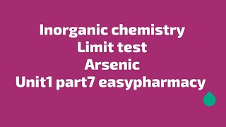 Limit Test for Arsenic Limit Test pharmaceutical inorganic Chemistry B pharm 1st semester [upl. by Deva]