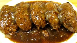 Salisbury Steak Recipe  How To Make Classic Salisbury Steak and Gravy [upl. by Bacchus]