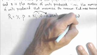 Finding a Revenue Function from a Linear Demand Function [upl. by Damali]