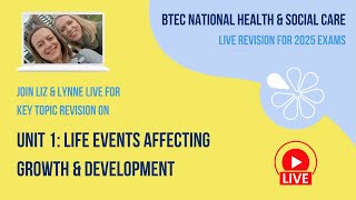 Unit 1 Life Events Affecting Growth amp Development  BTEC National HSC Live Revision 2025 [upl. by Schubert]