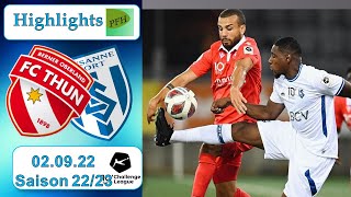 Highlights FC Thun vs FC Lausanne  Sport 020922 [upl. by Rayshell228]