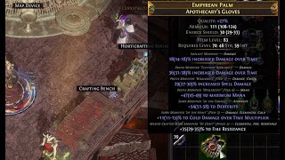 POE Lets Make DOT Gloves [upl. by Terrab]