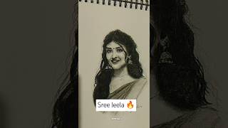 Drawing of sreeleela 🔥 art artist shorts trending [upl. by Enivid]