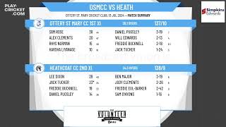 Ottery St Mary CC 1st XI v Heathcoat CC 2nd XI [upl. by Darrelle]