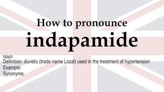 How to pronounce indapamide  meaning [upl. by Adelia]