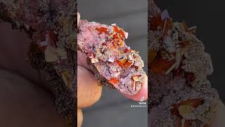 Red wulfenite from China crystals mineralogy mineralspecimen [upl. by Mata]