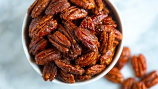 Easy Candied Pecans Recipe [upl. by Ecnahoy779]