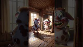 Evolution Of Cow 🔥 The Cow Saw its Face Like a Clown in the Mirror cow cute shorts [upl. by Amalea220]