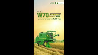 John Deere W70 Sychrosmart PowerPro Combine Harvester for Paddy Field [upl. by Patt]