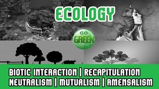 3 Ecology Biotic Interaction Recapitulation  Neutralism  Mutualism  Amensalism  Commensalism [upl. by Hayott913]