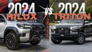 2024 Toyota Hilux Vs 2024 Mitsubishi Triton InDepth Comparison [upl. by Azal]