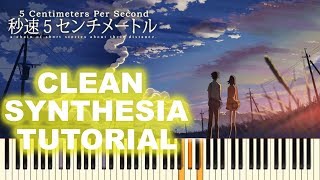 5 Centimeters per Second End Theme  Piano Synthesia Tutorial  Pianubi [upl. by Meyeroff]