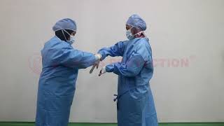 Cross Protection M Sdn Bhd  How to wear Surgical Gown [upl. by Myrtia271]