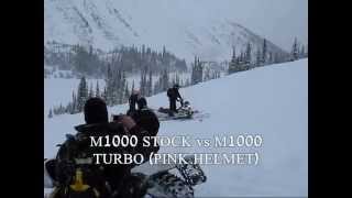 ARCTIC CAT M1000 TURBO vs M1000 STOCK  DEEP SNOW [upl. by Aicnerolf]