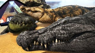 Família Crocodilo Juvenil de Deinosuchus Deinosuchus vs Sarcosuchus  ARK Play As Dino 20 [upl. by Aicnom973]