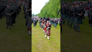 80 Year Old drummajor leads massed pipesanddrums marchingbands at 2024 Oldmeldrum Games shorts [upl. by Littman]