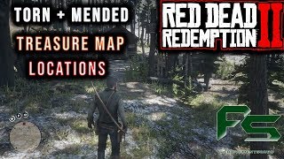 Red Dead Redemption Torn  Mended Treasure Map Locations [upl. by Acsehcnarf887]