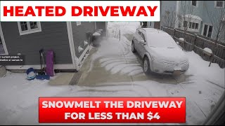 Heated Driveway Melting Snow For Less Than 4 DIY Snow Melt Time Lapse  Episode 62 2192021 [upl. by Anihta]