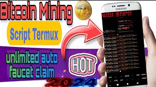 Auto Faucet Script TermuxUnlimited Faucet Script Claim [upl. by Aseretairam]