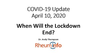 20200410  COVID19 Daily Update — When Will the Lockdown End [upl. by Kersten]